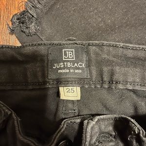 Just Black Black Ripped Skinny Jeans Size 25